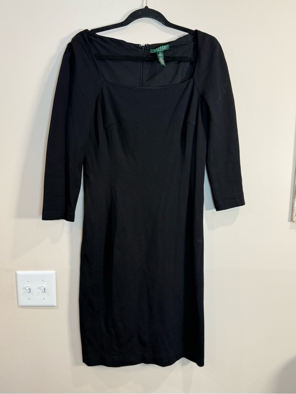 🔥Ralph Lauren Black Long Sleeve Sheath Dress Size 10 EC🔥